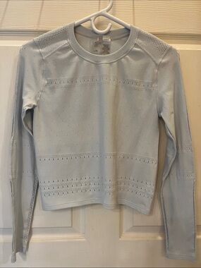 CALIA by Carrie Underwood Pale Blue Long Sleeve Knit Top